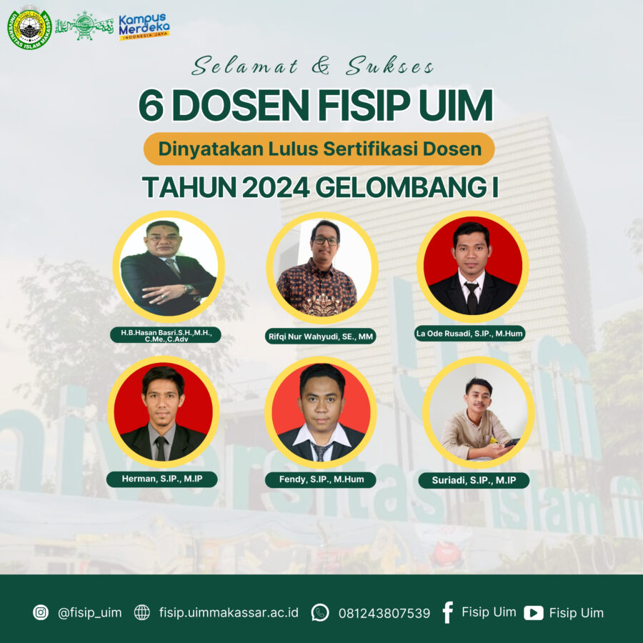 Enam Dosen FISIP UIM Lulus Sertifikasi Dosen Tahun 2024